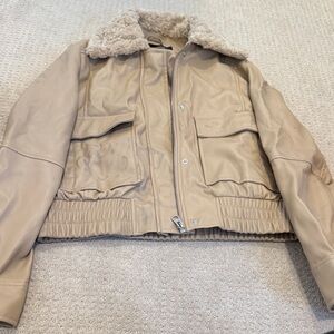 French Connection Tan Bomber Jacket